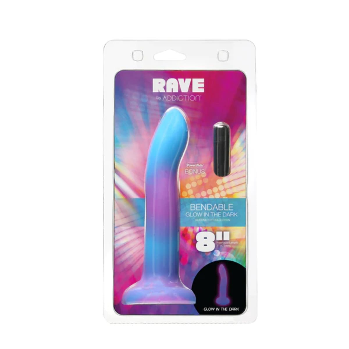 Suction Base Dildos Addiction Rave Dong Blue Purple (8)"   