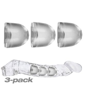 Penis Sleeves & Extenders ADJUSTFIT INSERT 3 pack clear   