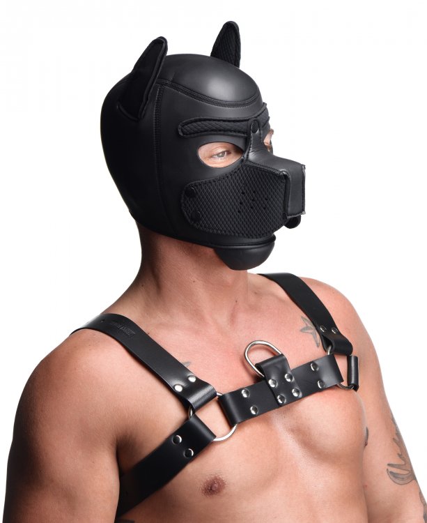 Masks Hoods & Blindfolds Spike Neoprene Puppy Hood - Black   