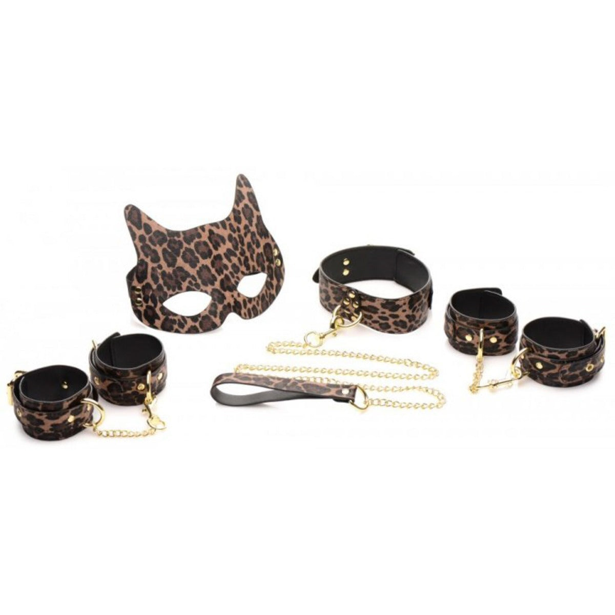 Handcuffs Master Series Wild Sex 7 Piece Bondage Set Leopard Print   