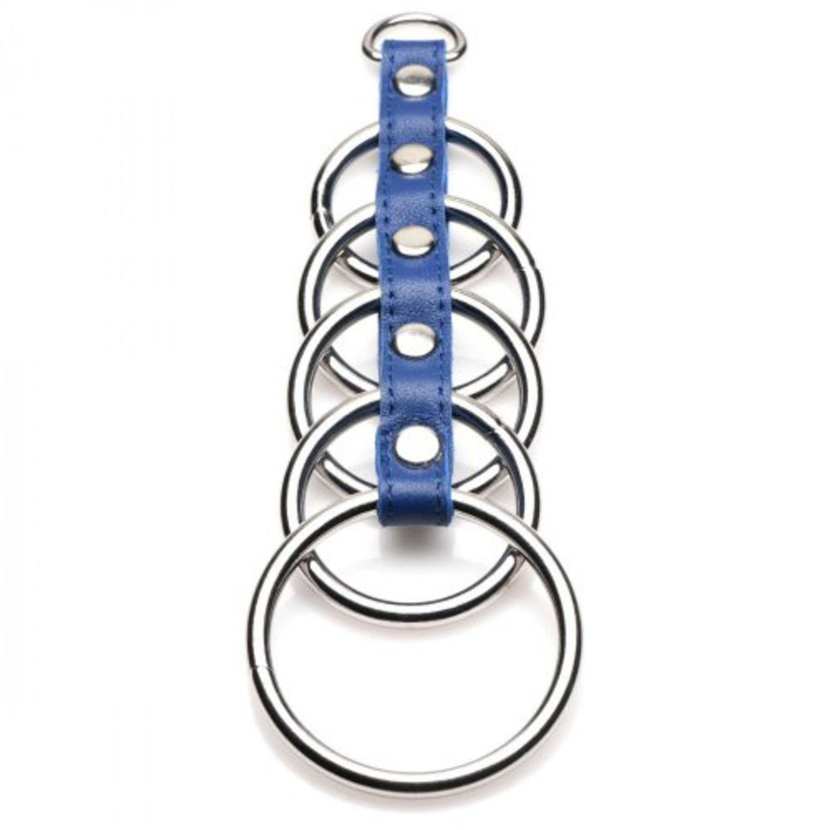 Metal Cock Rings Strict Leather Cock Gear Leather and Steel Gates of Hell Blue   