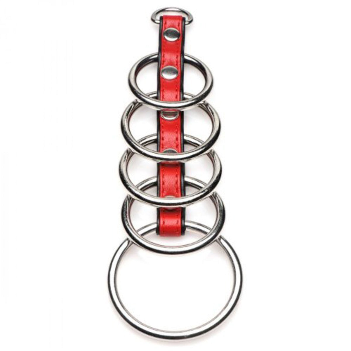 Metal Cock Rings Strict Leather Cock Gear Leather and Steel Gates of Hell Red   