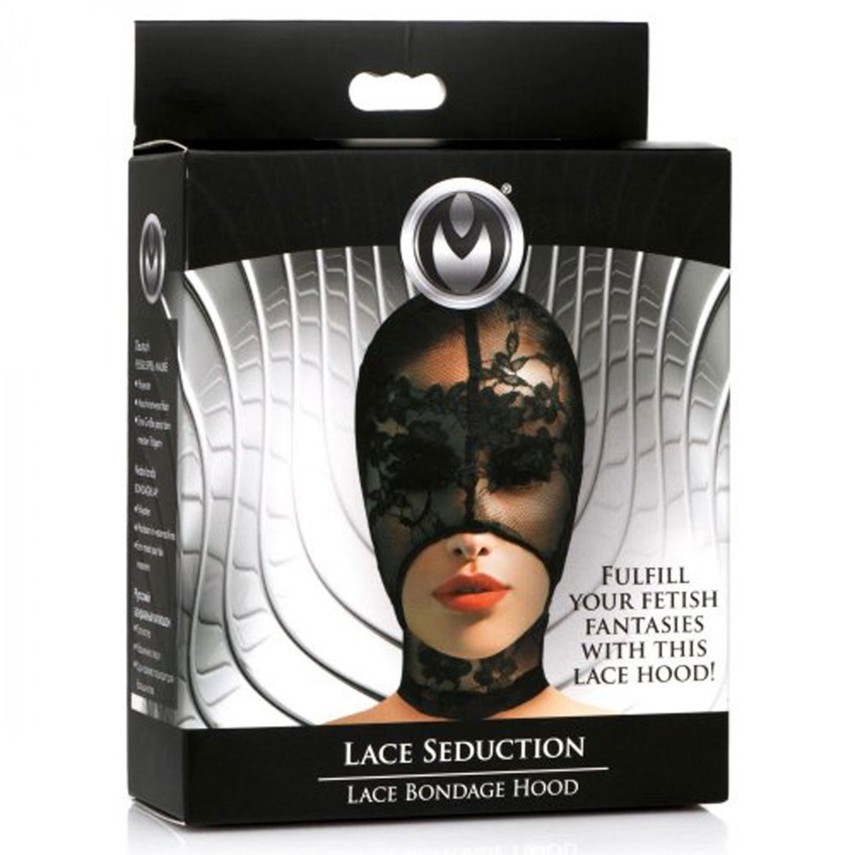 Masks Hoods & Blindfolds Master Series Lace Seduction Black Lace Bondage Hood   