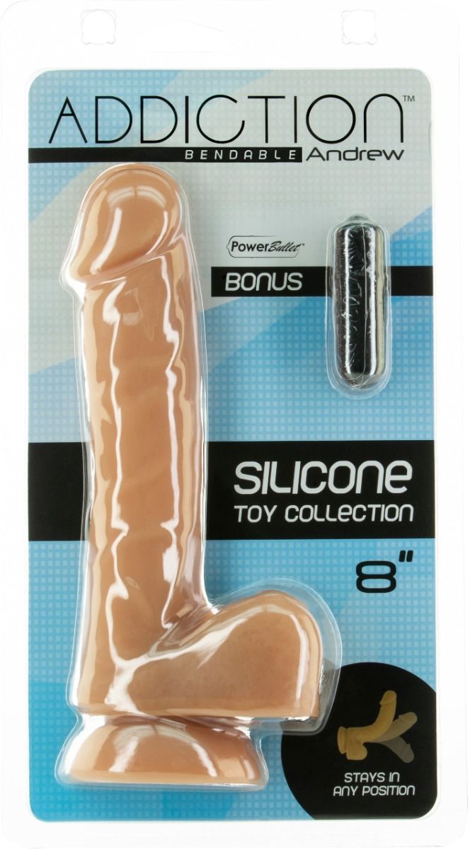 Suction Base Dildos ANDREW 8 Bendable Caramel"   