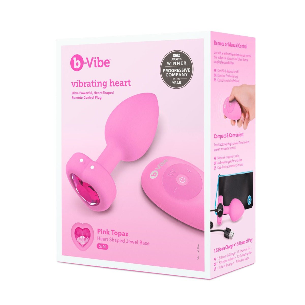 Vibrating Butt Plugs b-Vibe Vibrating Heart Plug Pink S/M   