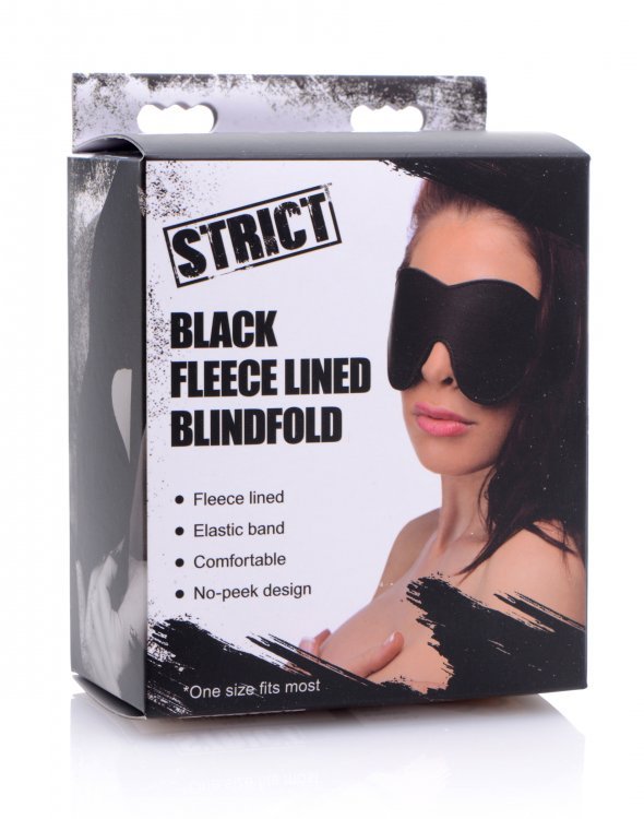Masks Hoods & Blindfolds Black Fleece Lined Blindfold   