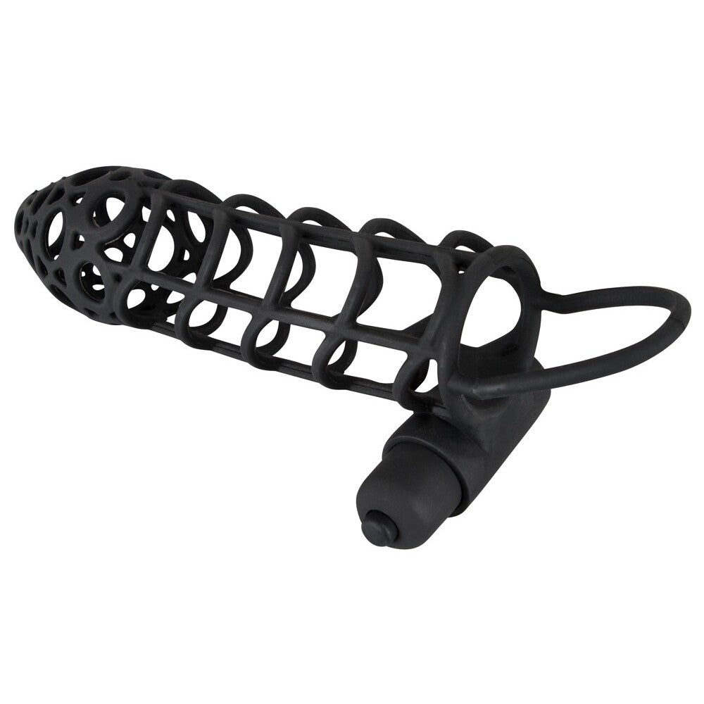 > Sex Toys For Men > Penis Sleeves Black Velvet Soft Touch Penis Cage Sleeve And Vibe   