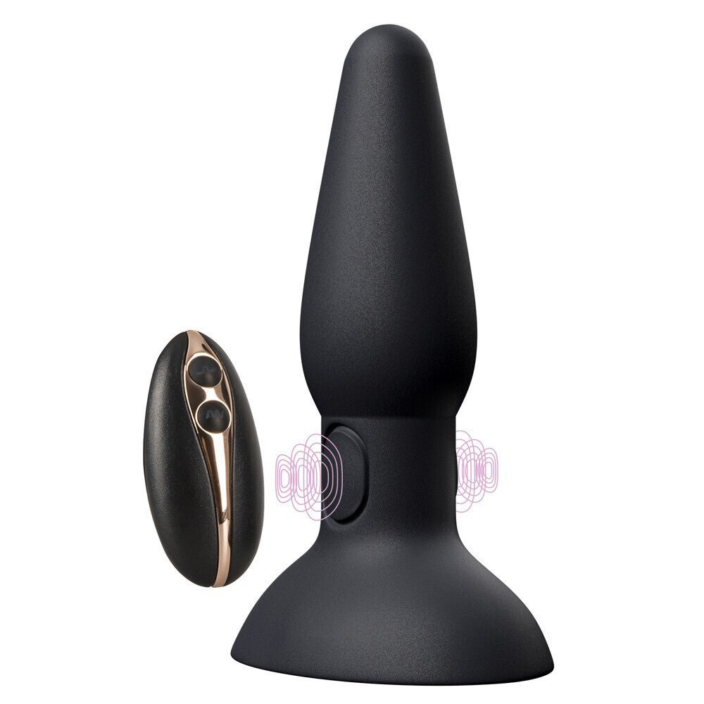 Vibrating Butt Plugs Black Velvet Thumping Anus Butt Plug   
