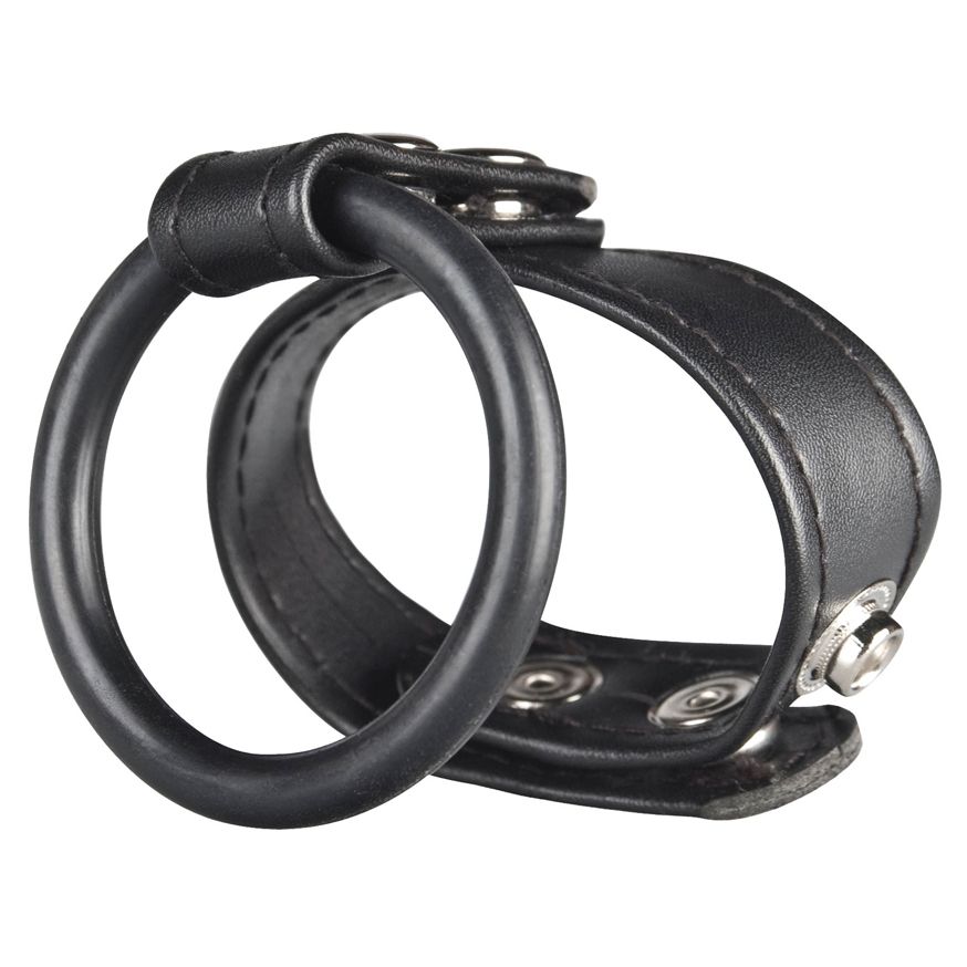 Adjustable Cock Rings Blue Line Dual Stamina Ring Black   