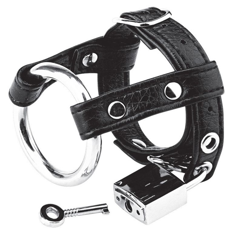 Adjustable Cock Rings Blue Line Duo Cock And Ball Lock Black   