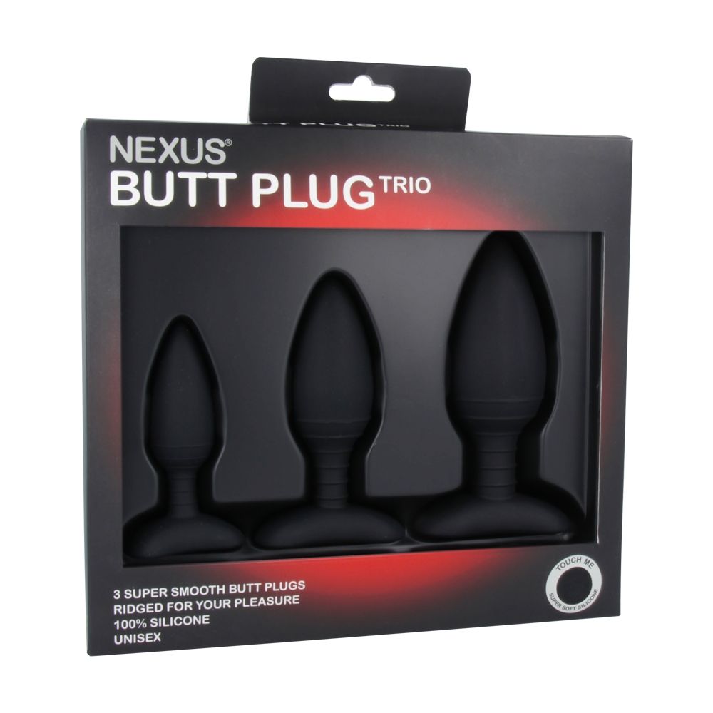 Butt Plugs Nexus Butt Plug Trio Black Assorted   