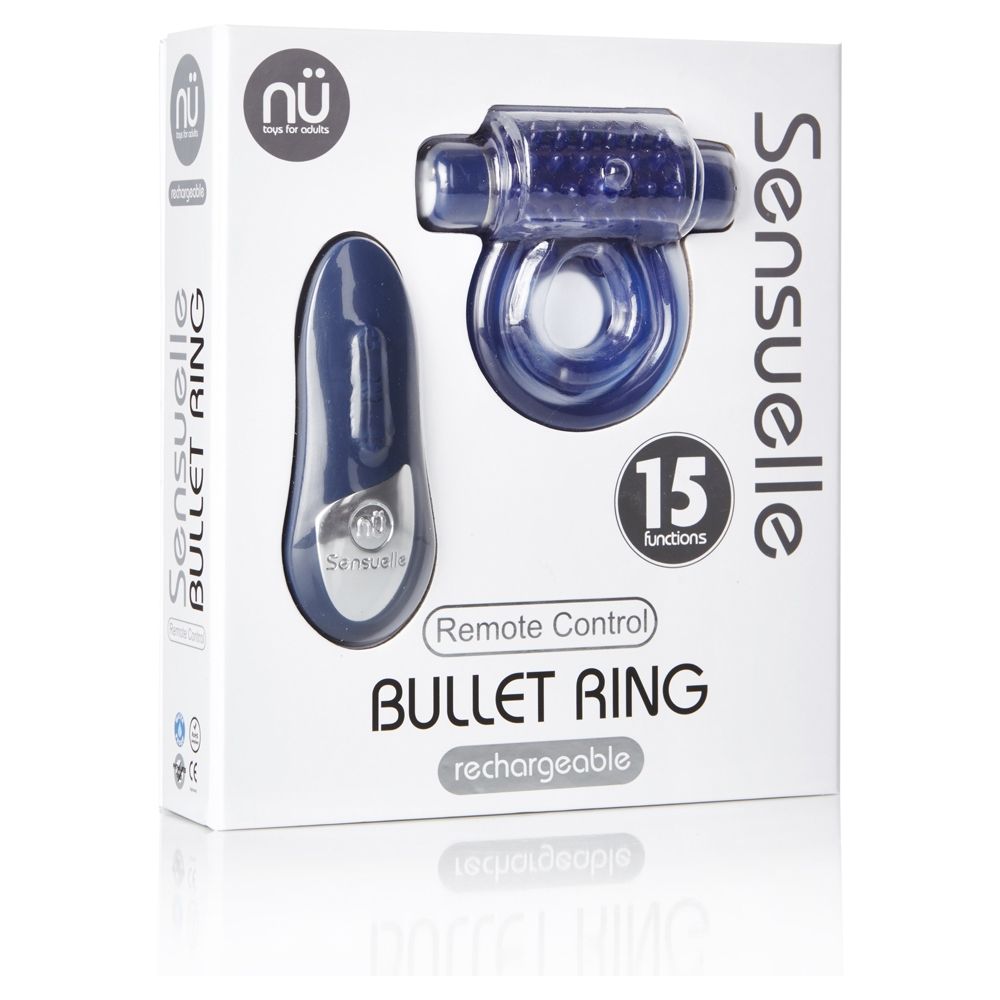 Vibrating Cock Rings Nu Sensuelle Remote Control 15 Function Cockring Blue   