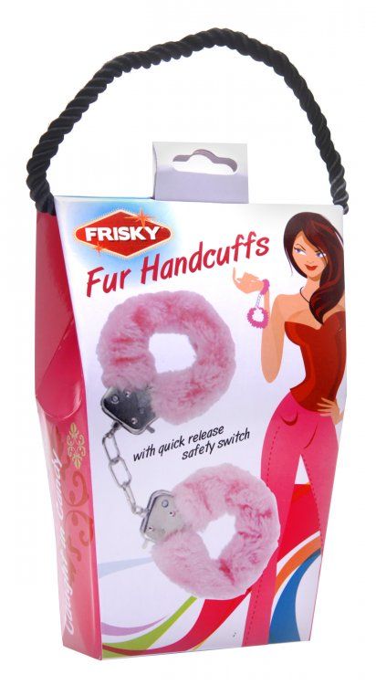 Handcuffs Caught In Candy Pink Furry Cuffs   