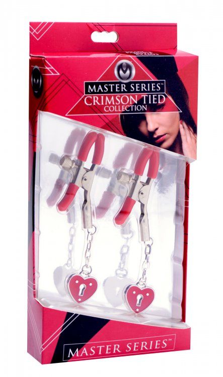 Nipple Play Charmed Heart Padlock Nipple Clamps   