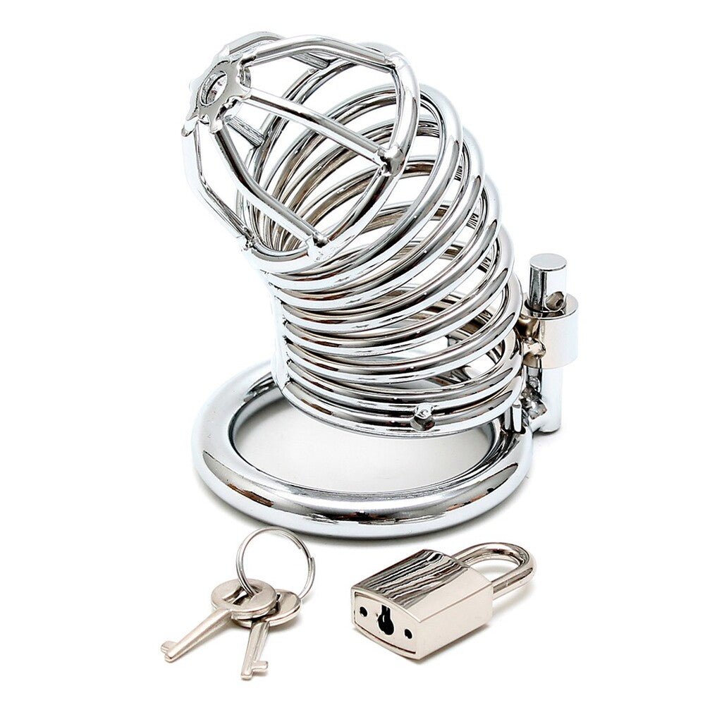 > Bondage Gear > Male Chastity Chrome Chastity Cock Cage   