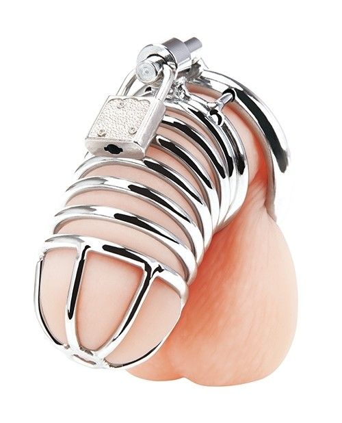 Chastity Devices Deluxe Chastity Cage Silver   