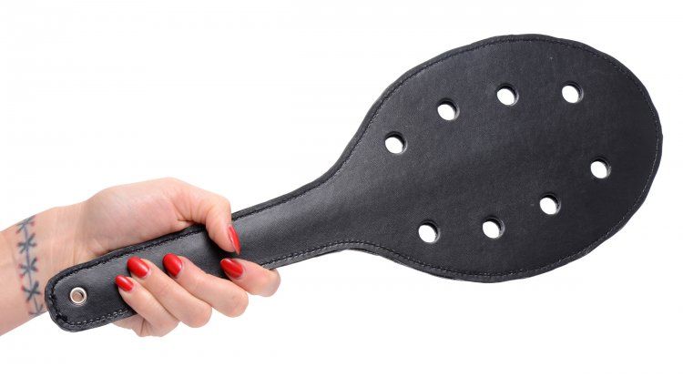 Whips & Paddles Deluxe Rounded Paddle with Holes   