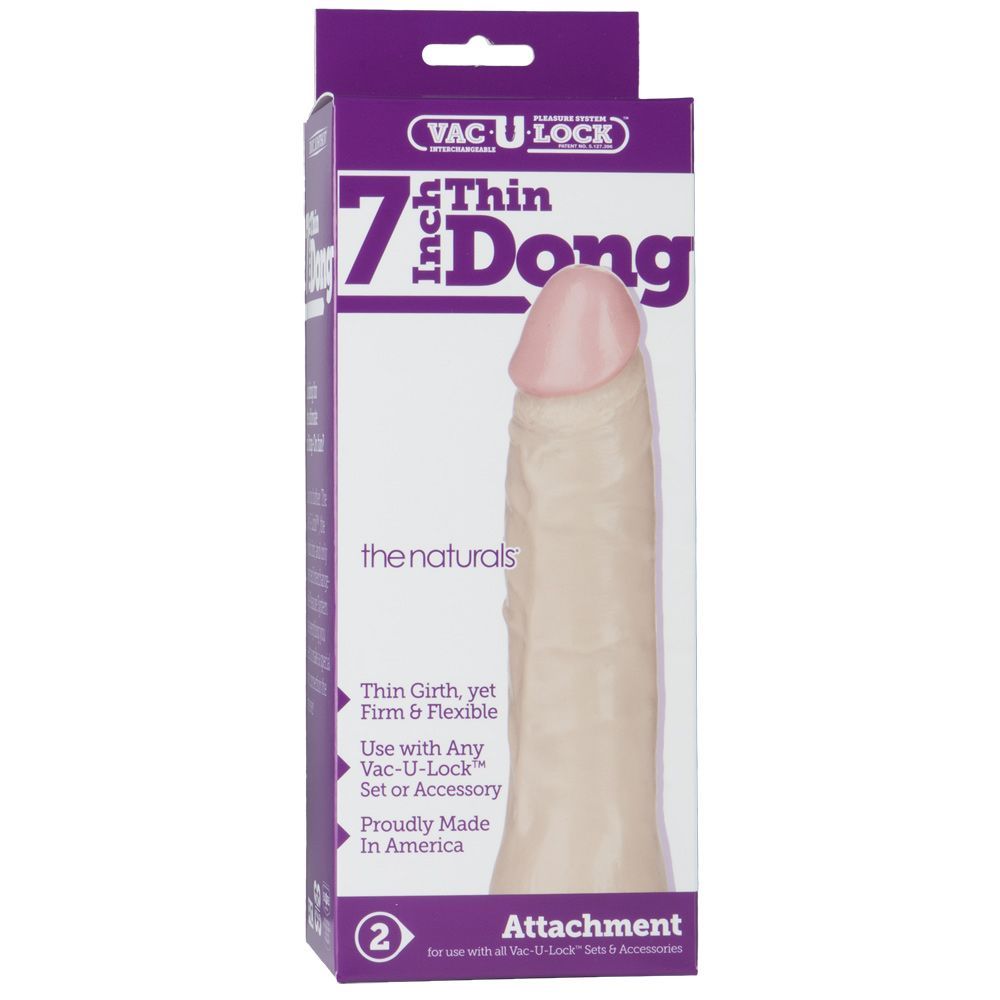 Strap Ons Vac-U-Lock Thin Dong Flesh 7in   