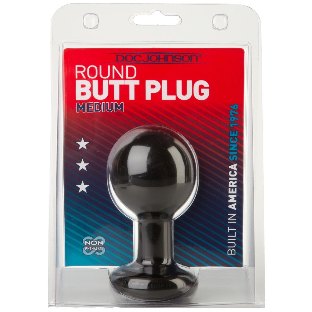 Butt Plugs Doc Johnson Round Butt Plug Black Medium   