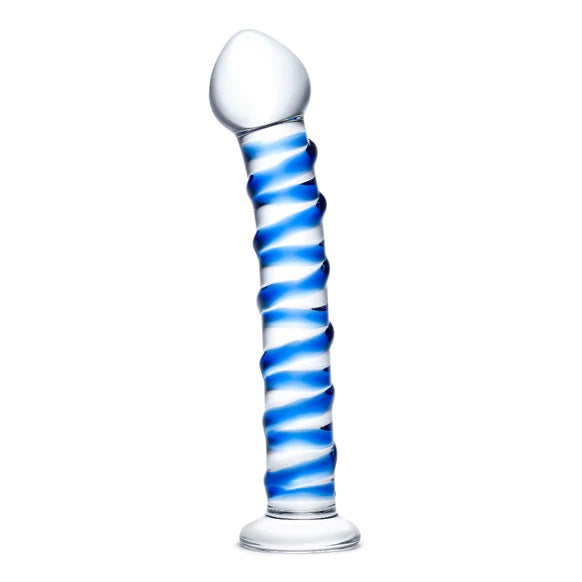 Glas Sex Toys Glas Spiral Glass Dildo Blue (7.5)"   