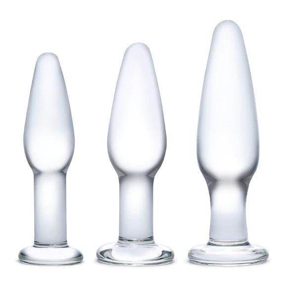 Sex Toy Kits Glas Anal Training Butt Plug Set (4 - 4.75" - 5.25")"   