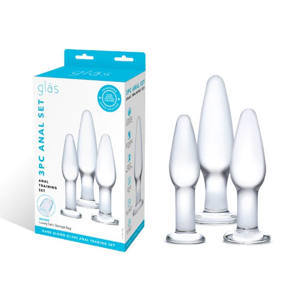 Sex Toy Kits Glas Anal Training Butt Plug Set (4 - 4.75" - 5.25")"   