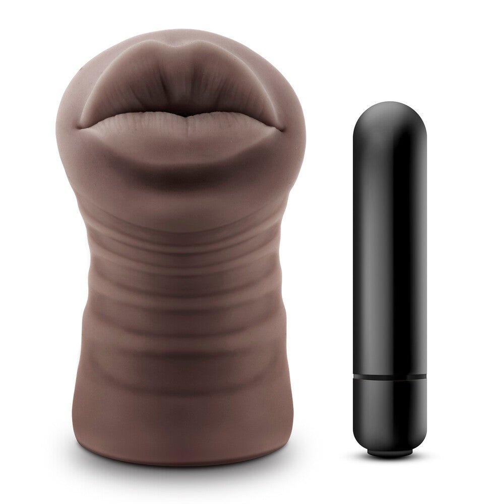 > Sex Toys For Men > Vibrating Vaginas Hot Chocolate Renee Mouth Vibrating Masturbator   