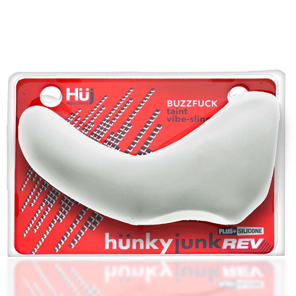 Vibrating Cock Rings Hunkyjunk Buzzfuck Sling With Taint Vibe Vibrating Cock Sling White Ice   