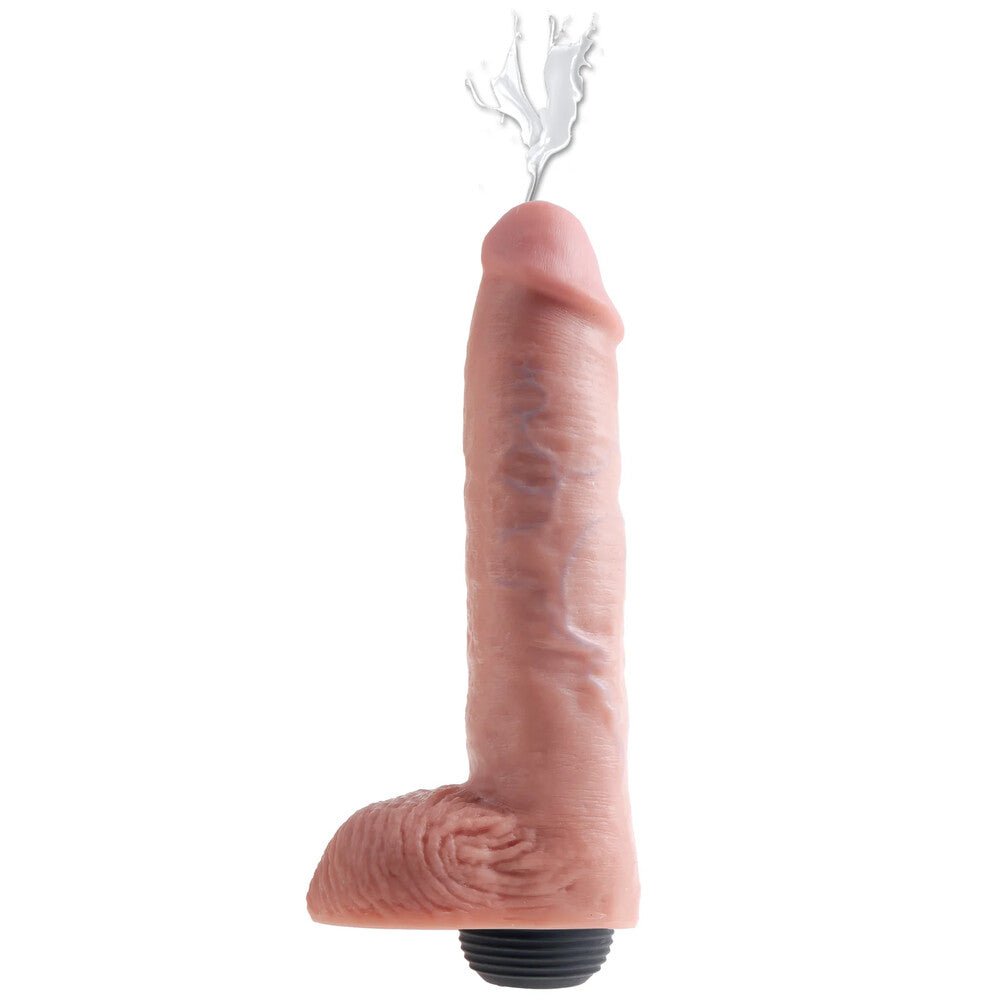 > Realistic Dildos and Vibes > Squirting Dildos King Cock 11 Inch Squirting Cock With Balls Flesh   