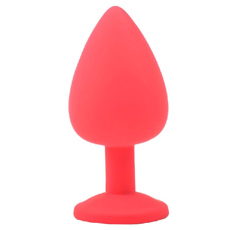 > Anal Range > Jewel Butt Plugs Large Red Jewelled Silicone Butt Plug   