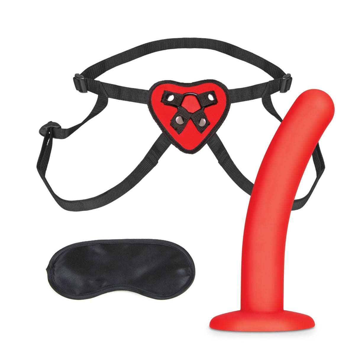 Strap On Harness RED HEART STRAP ON HARNESS & 5"" DILDO SET""   