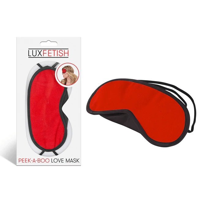 Blindfolds & Gags Lux Fetish Peek-A-Boo Love Mask Red   