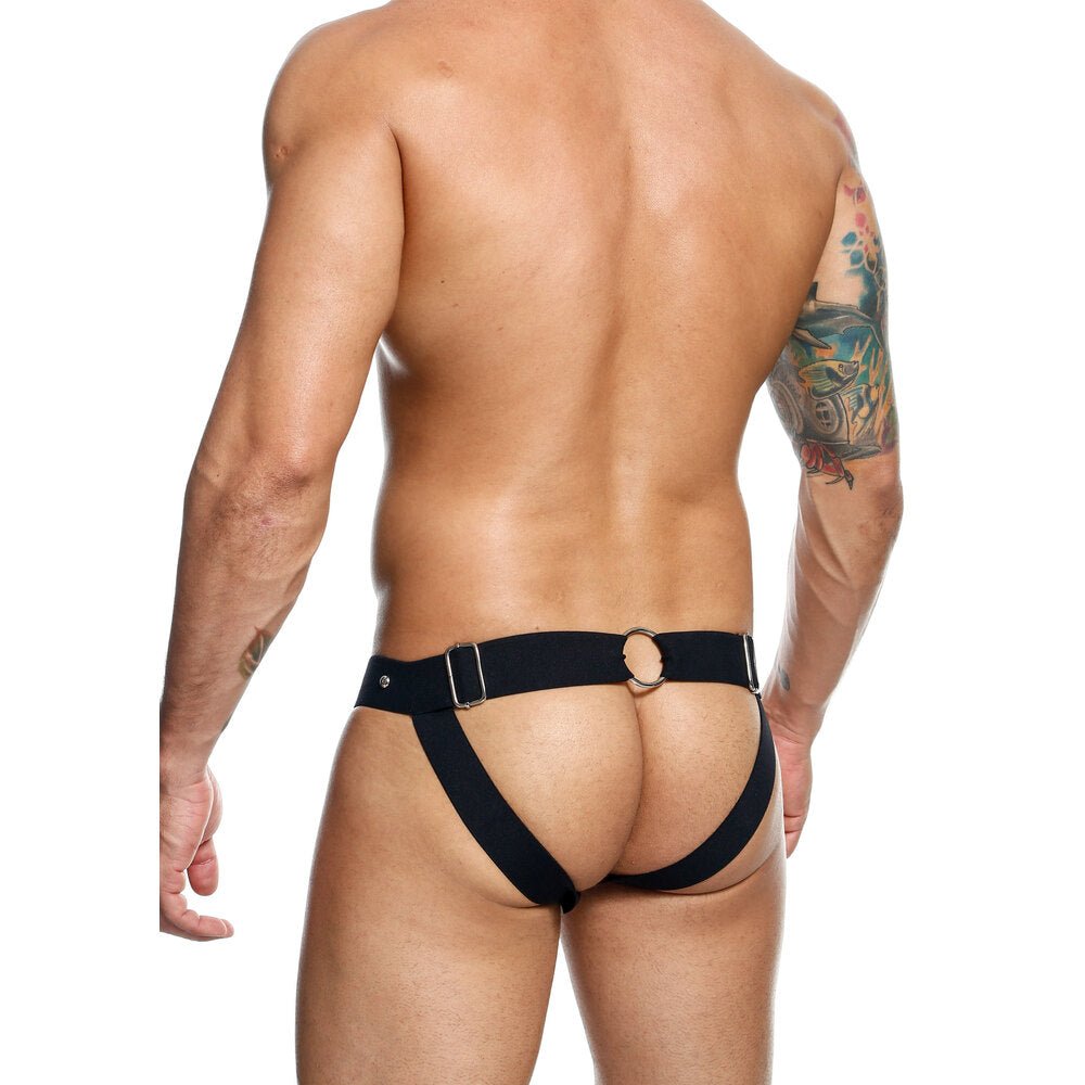 > Sexy Briefs > Male Male Basics Dngeon Peekaboo Jock Black One Size   