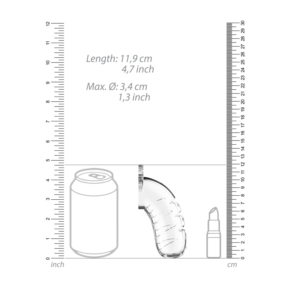 > Bondage Gear > Bondage Cock Rings Man Cage 16 Male 4.5 Inch Clear Chastity Cage With Urethal Sound   