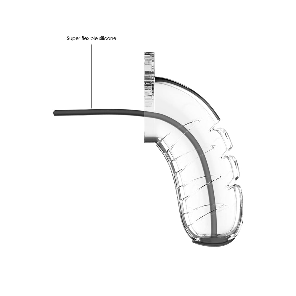 > Bondage Gear > Bondage Cock Rings Man Cage 16 Male 4.5 Inch Clear Chastity Cage With Urethal Sound   