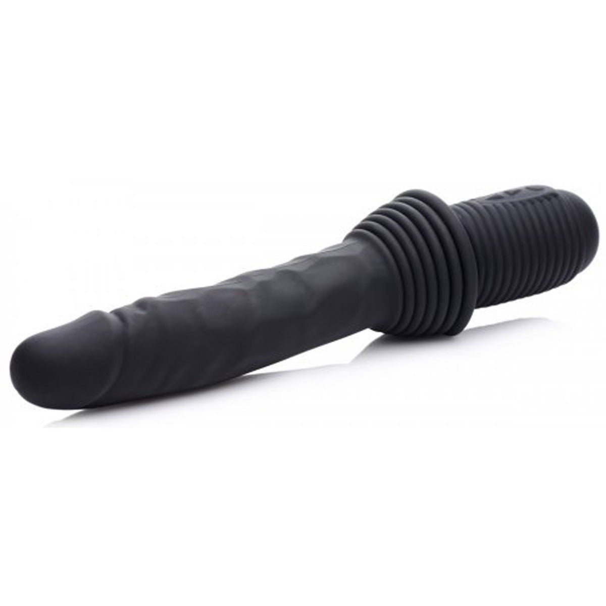 Realistic Vibrators Master Series 10X Thrust Master Black Vibrating and Thrusting Dildo with Handle   