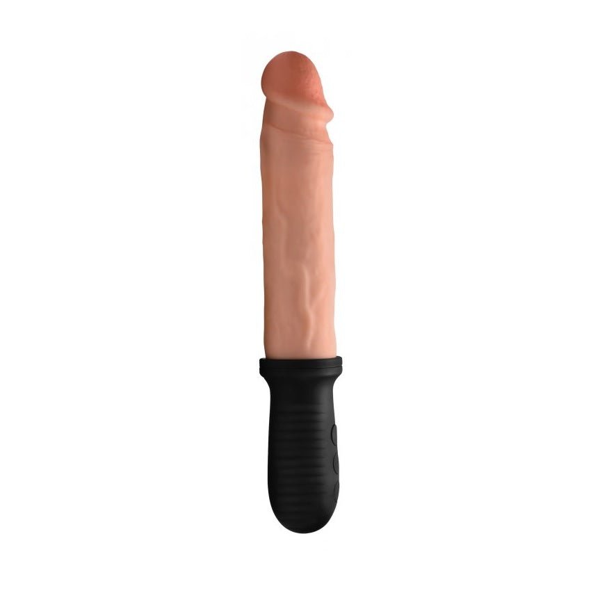 Realistic Vibrators Master Series 8X Auto Pounder Vibrating and Thrusting Dildo With Handle Light   