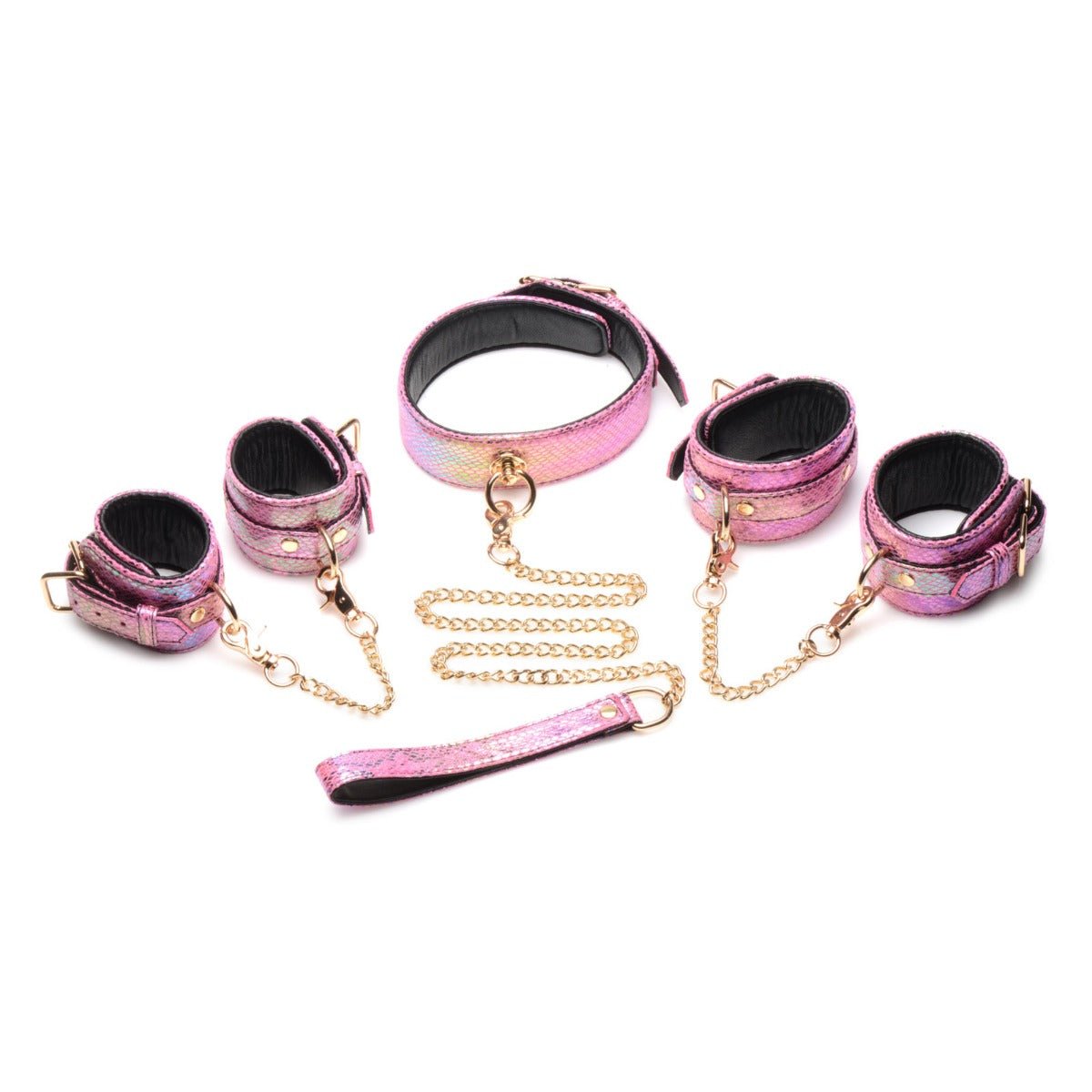 Handcuffs Master Series Captive Cobra 6 Piece Bondage Set Pink   