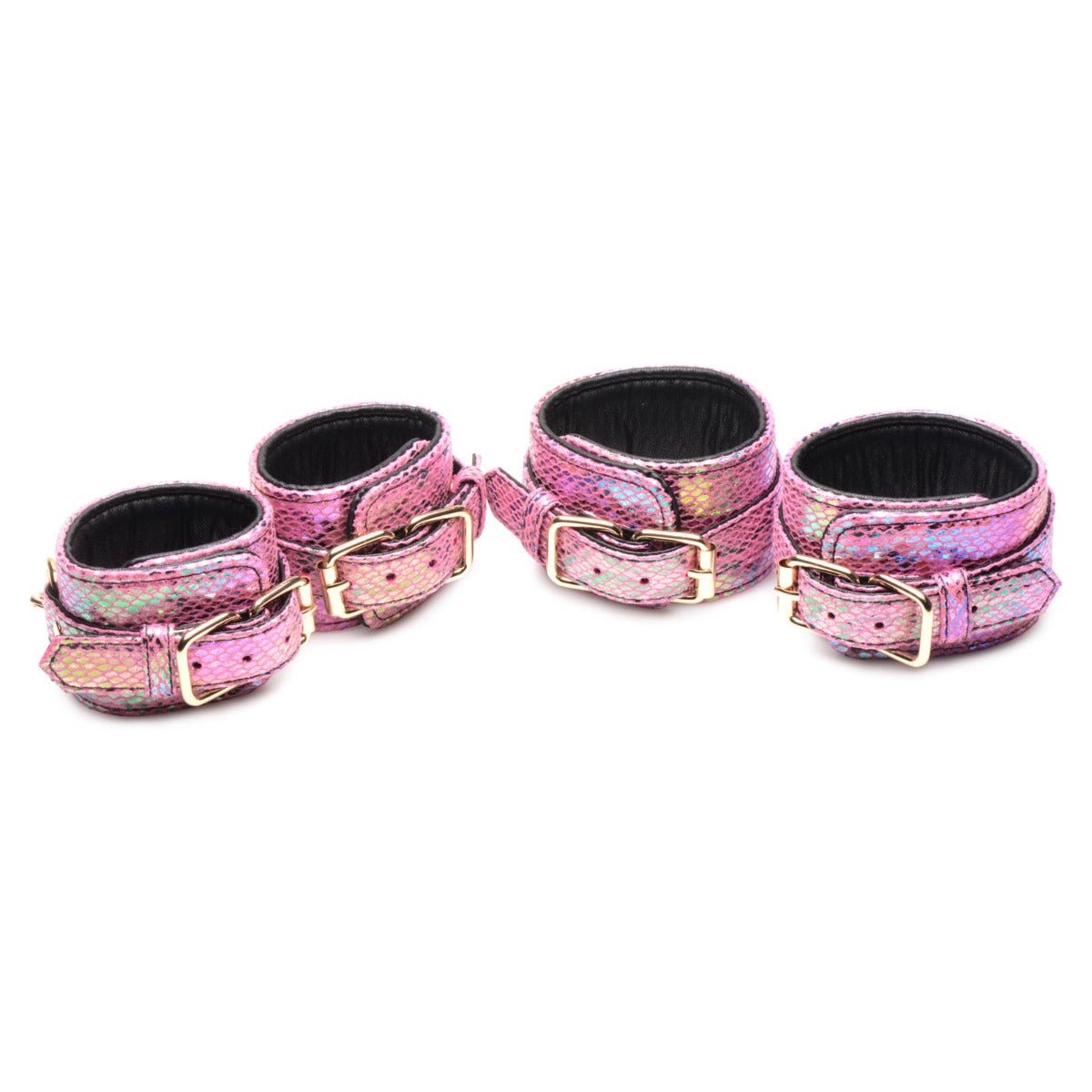 Handcuffs Master Series Captive Cobra 6 Piece Bondage Set Pink   