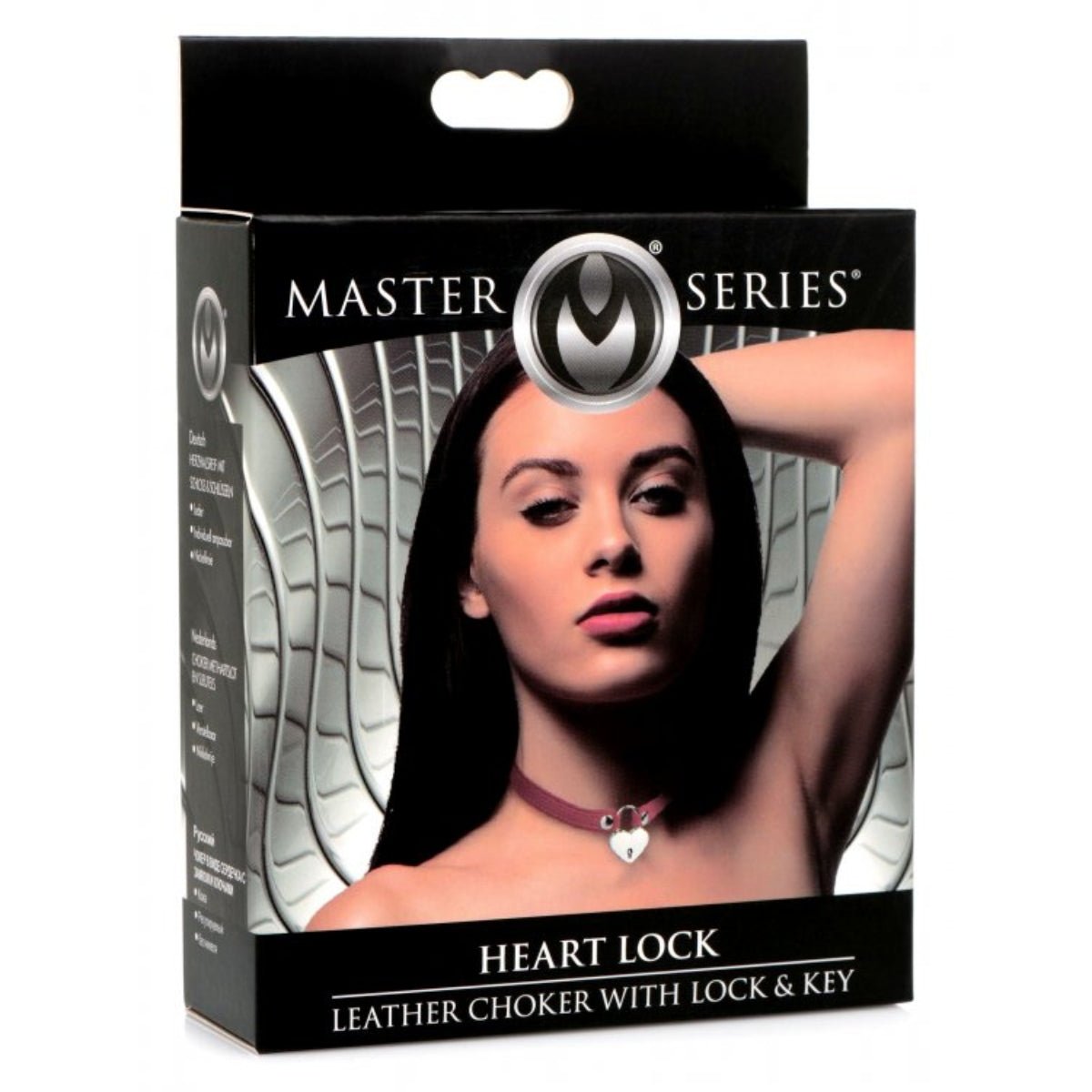 Collars & Leads Master Series Heart Lock Choker With Keys Red   
