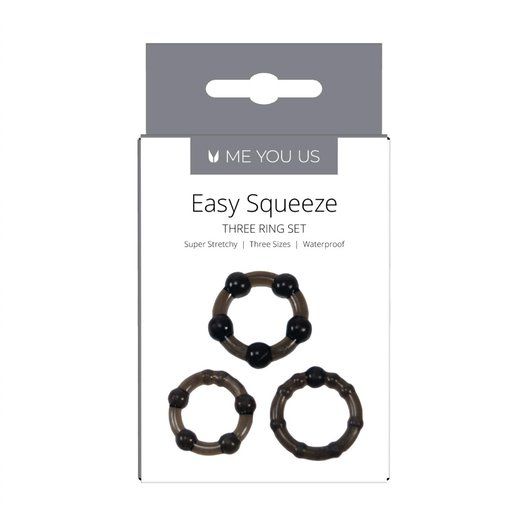 Cock Rings Me You Us Easy Squeeze Cock Ring Set Black   