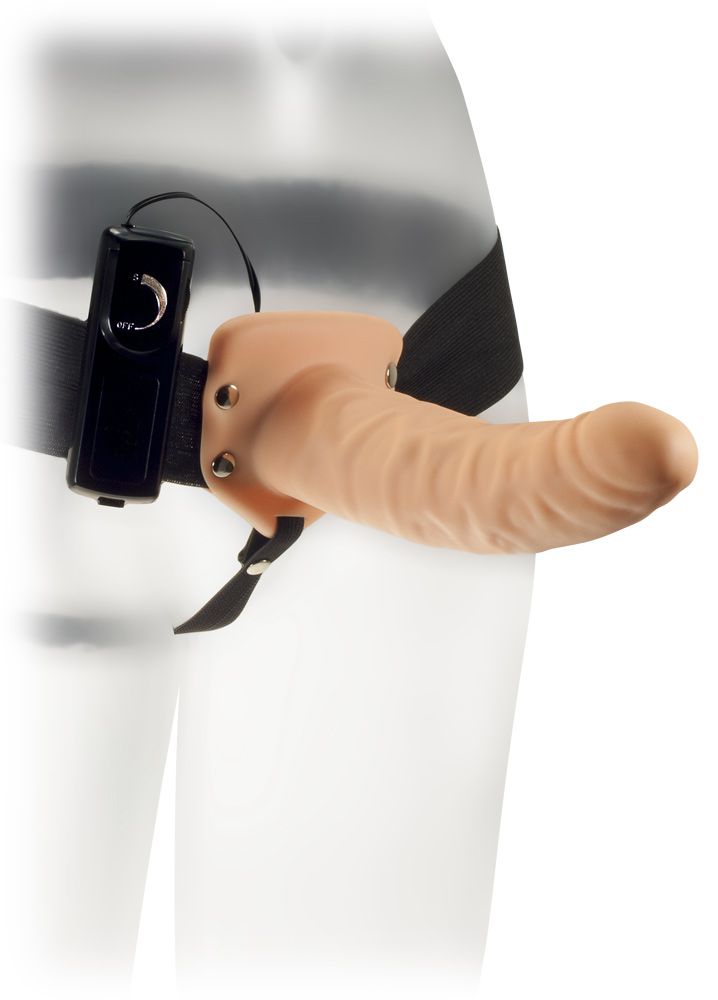 Strap On Harness Me You Us The Extender Plus Vibrating Hollow Strap On Flesh   