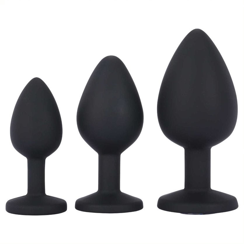 Butt Plugs Me You Us Trio Of Jewels Black   