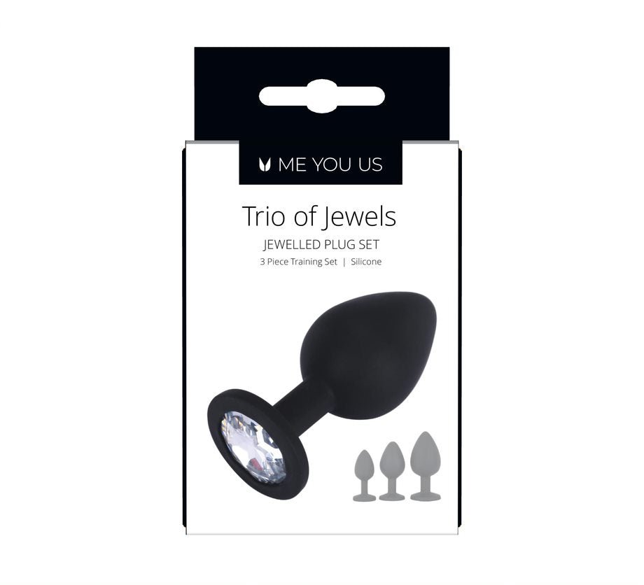 Butt Plugs Me You Us Trio Of Jewels Black   