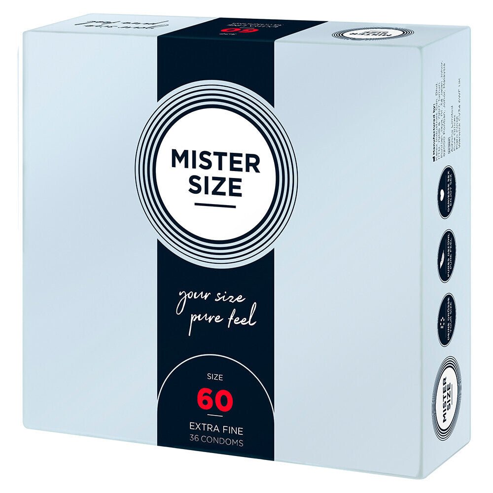 > Condoms > Large and X-Large Mister Size 60mm Your Size Pure Feel Condoms 36 Pack   