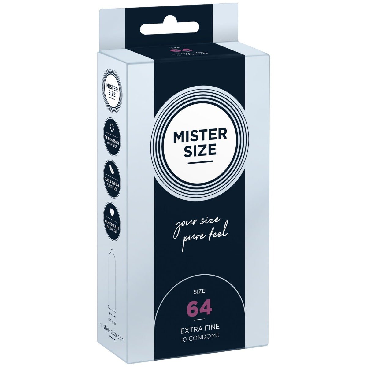 Condoms MISTER SIZE - pure feel Condoms - Size 64 mm (10 pack)   