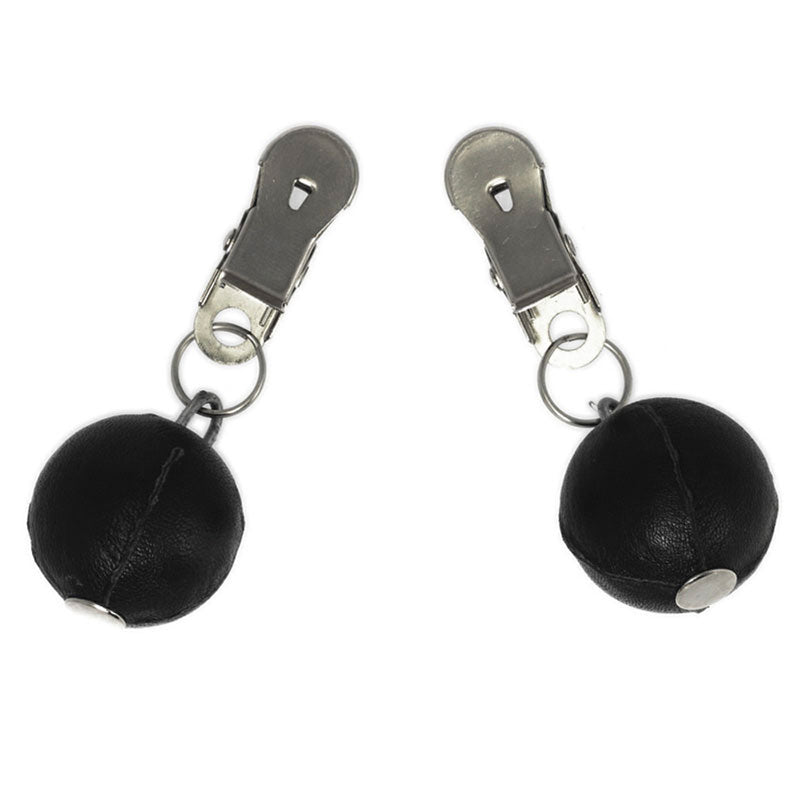 > Bondage Gear > Nipple Clamps Nipple Clamps With Round Black Weights   