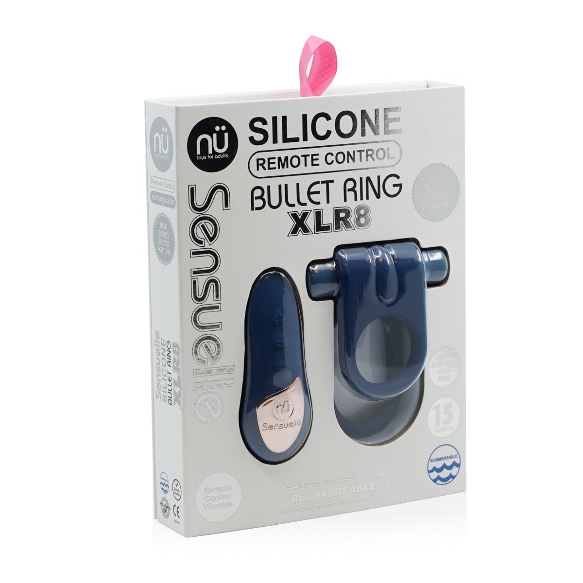 Vibrating Cock Rings Nu Sensuelle Silicone Remote Control Ring Navy Blue   