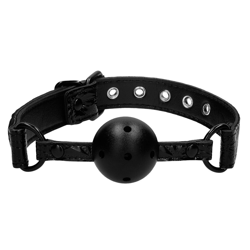 > Bondage Gear > Gags and Bits Ouch Breathable Luxury Black Ball Gag   
