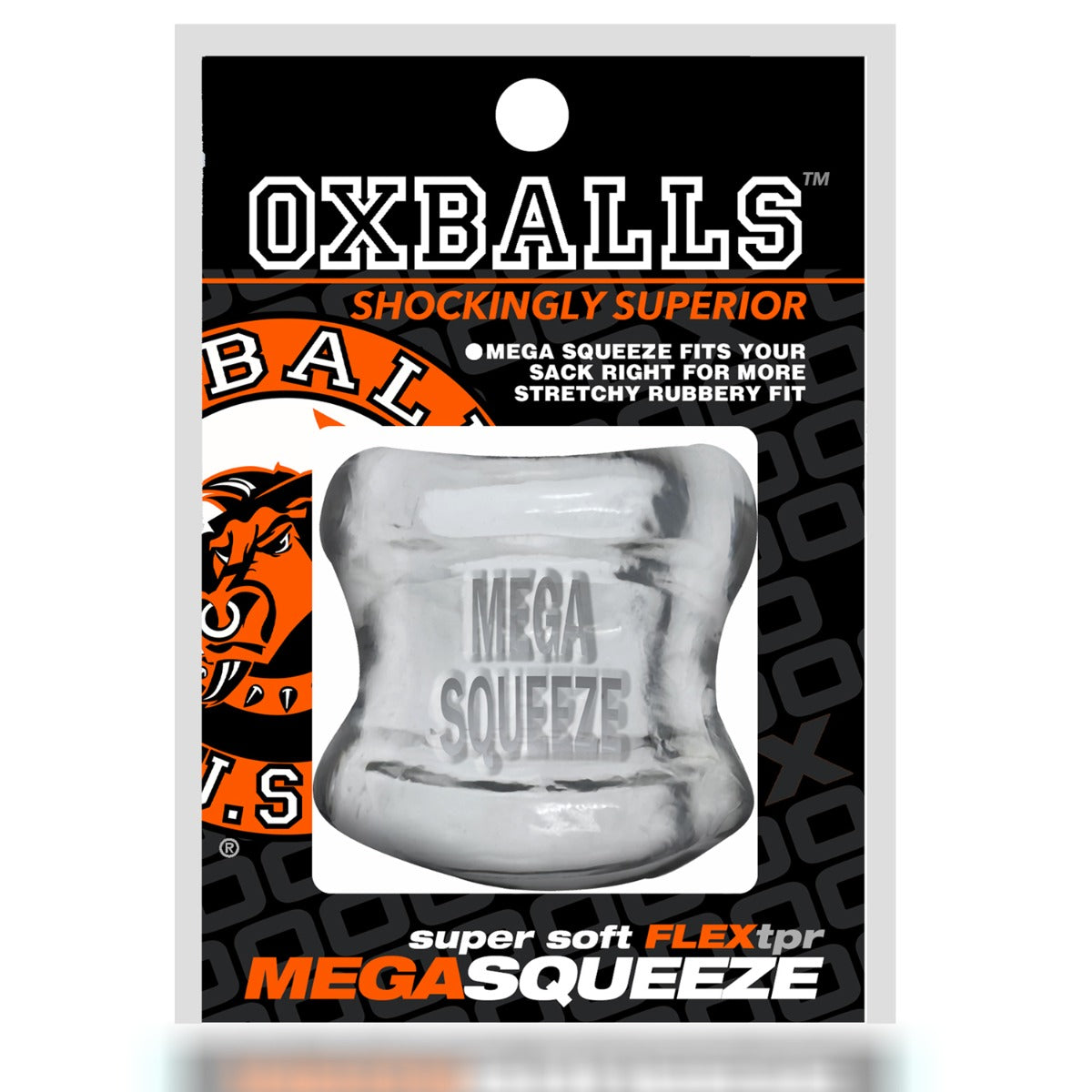 Cock & Ball Toys Oxballs Mega Squeeze Ergofit Ballstretcher Clear   